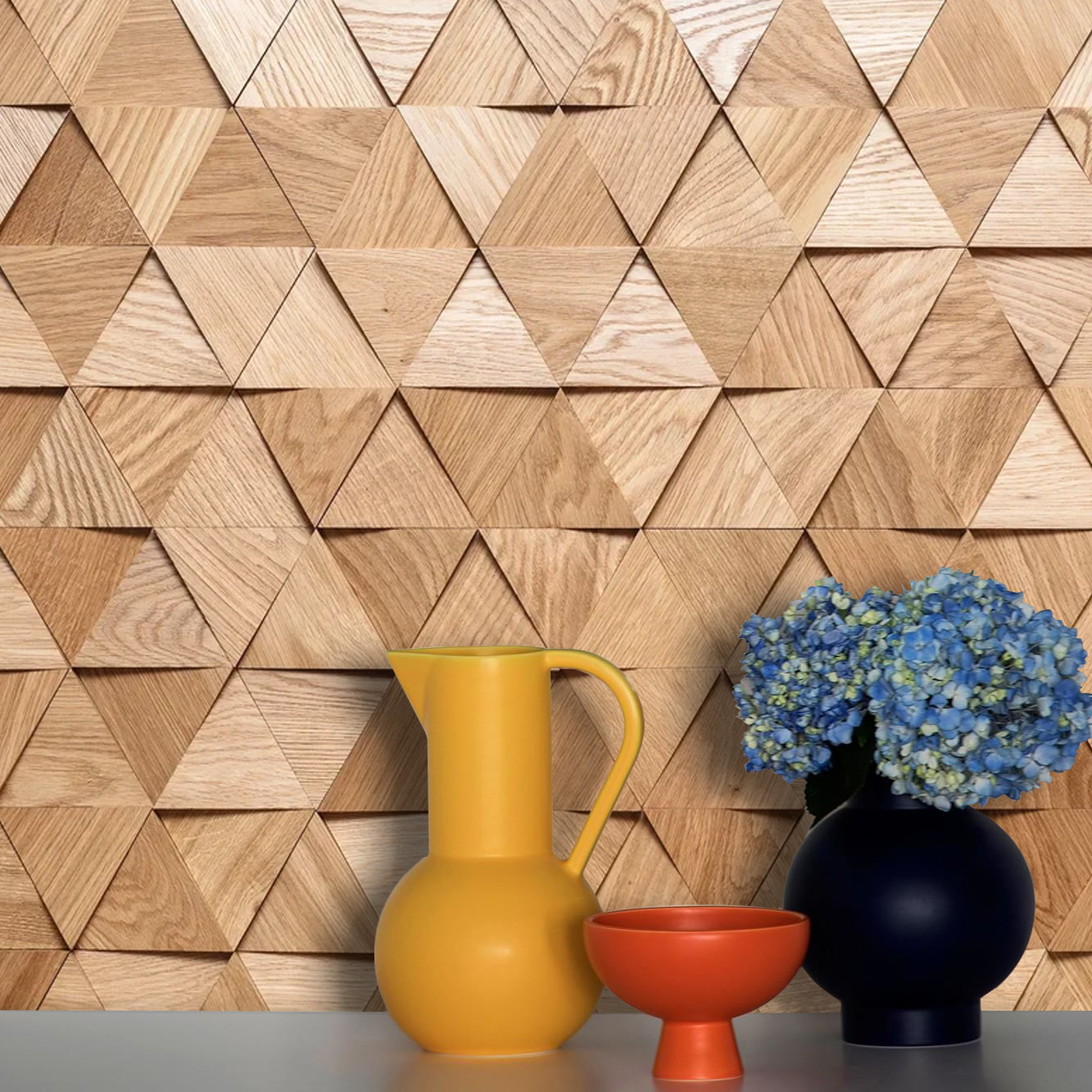 Стеновая панель Tarsi Трой Спил 387х337 мм Дуб/брашированный